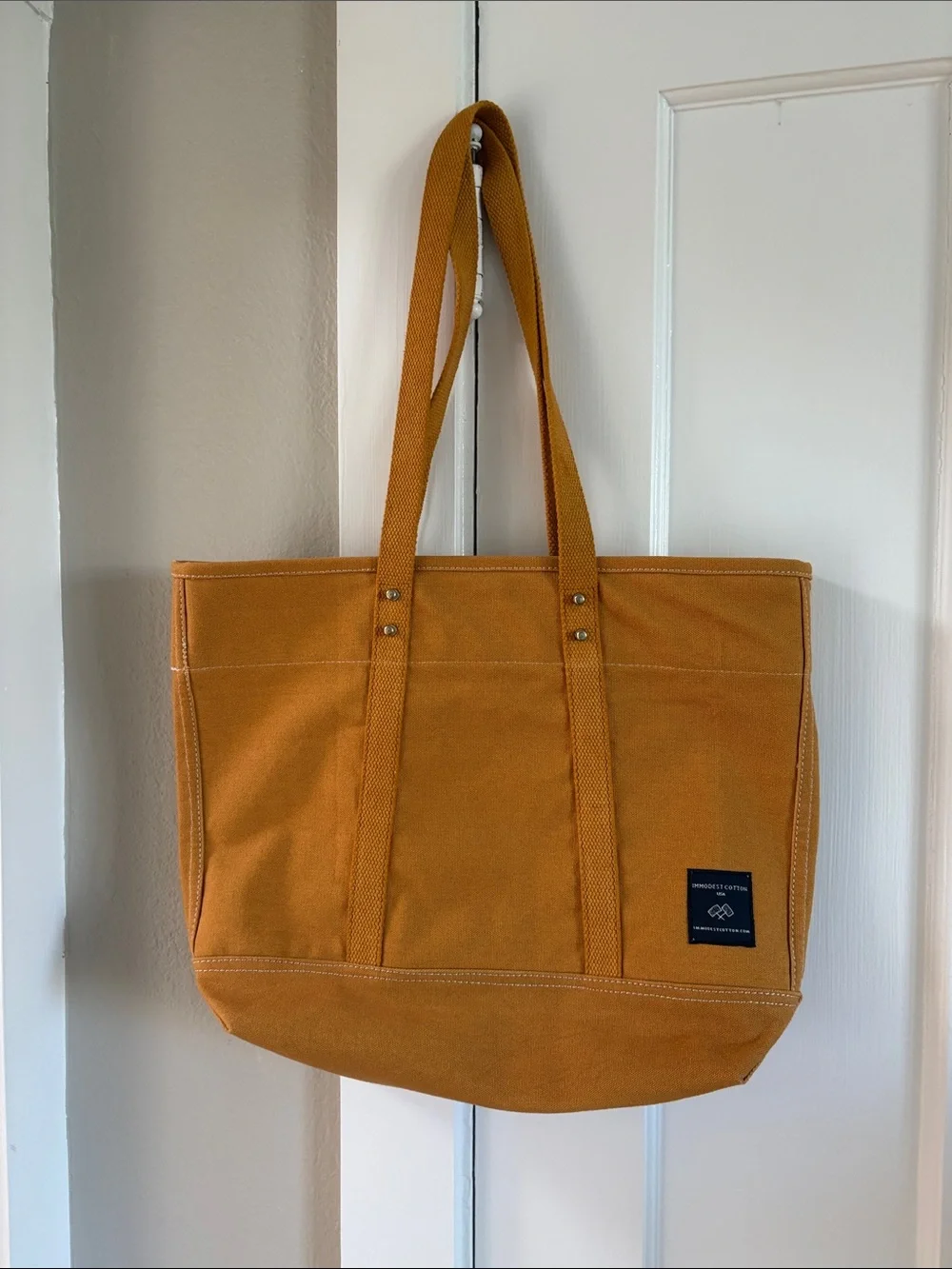 Immodest Cotton Mustard Small East West Tote New